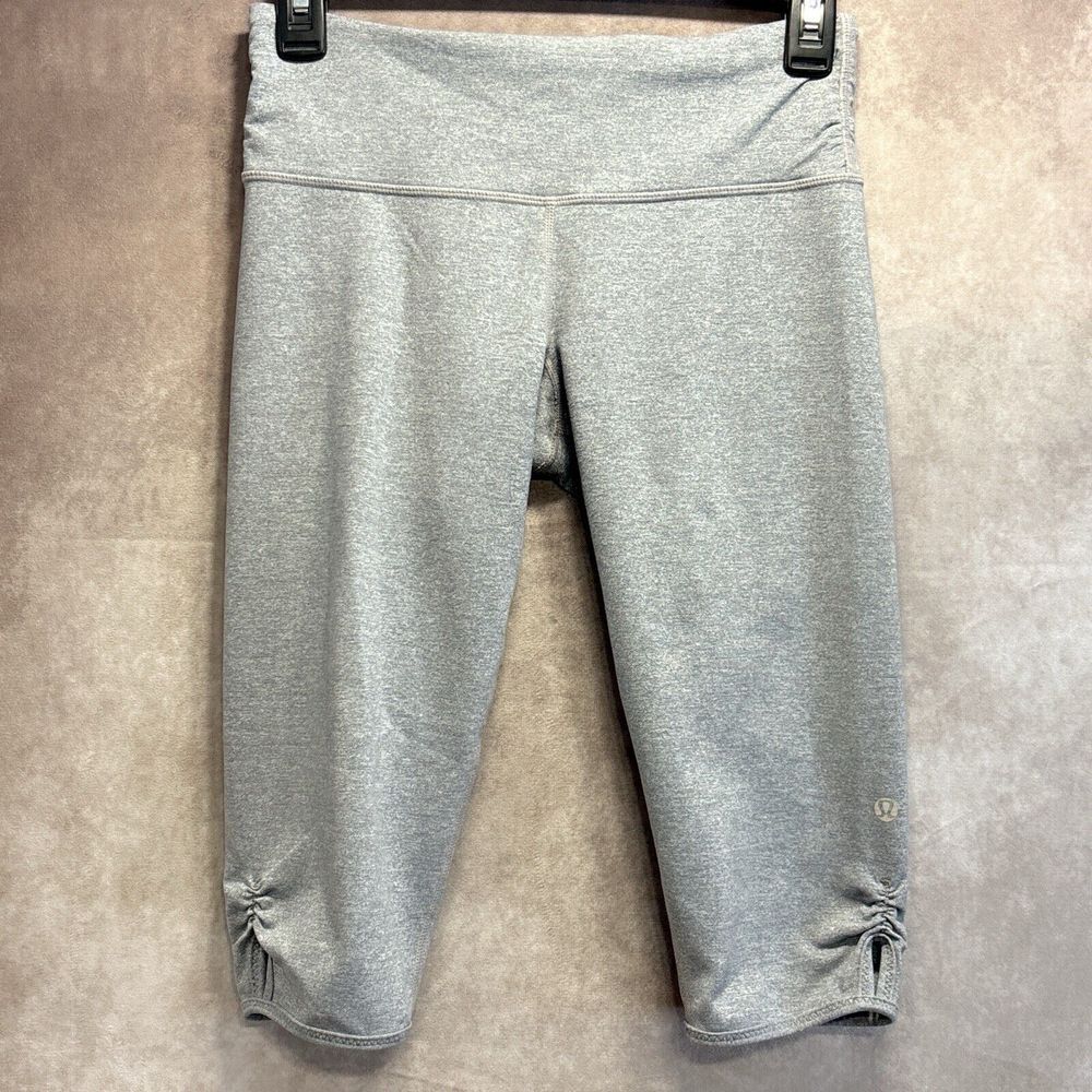 Lululemon Leggings Womens 6 Gray Gather & Crow Crop Ruched Space Dye Yoga Pants